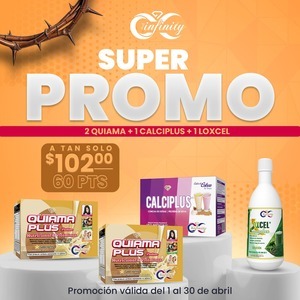 SUPER PROMO 2 QUIAMA+ 1 CALCIPLUS+ 1 LOXCEL