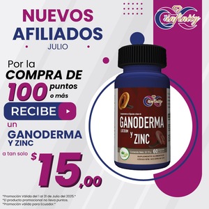 NUEVOS AFILIADOS JULIO - GANODERMA ZINC