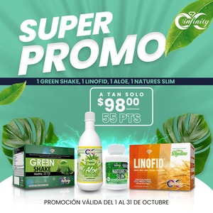 SUPER PROMO GREEN SHAKE + LINOFID + ALOE + SLIM