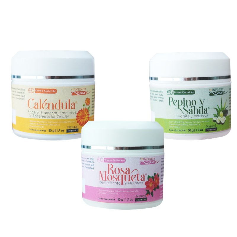 CREMA FACIAL - CALENDULA - ROSA MOSQUETA O PEPINO